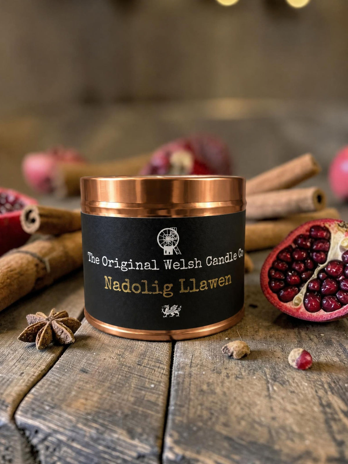 Nadolig Llawen Happy Christmas Merry Xmas scented soy candle TIN CANDLE
