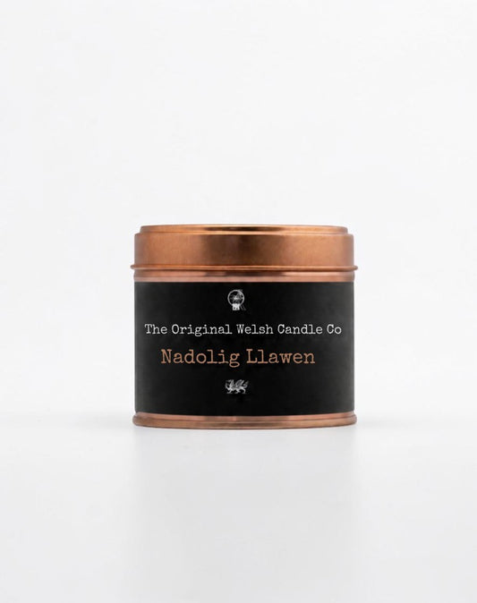 Nadolig Llawen Happy Christmas Merry Xmas scented soy candle TIN CANDLE