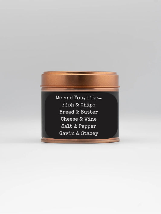 Ti a Fi scented soy candle attar oud fragrance copper tin