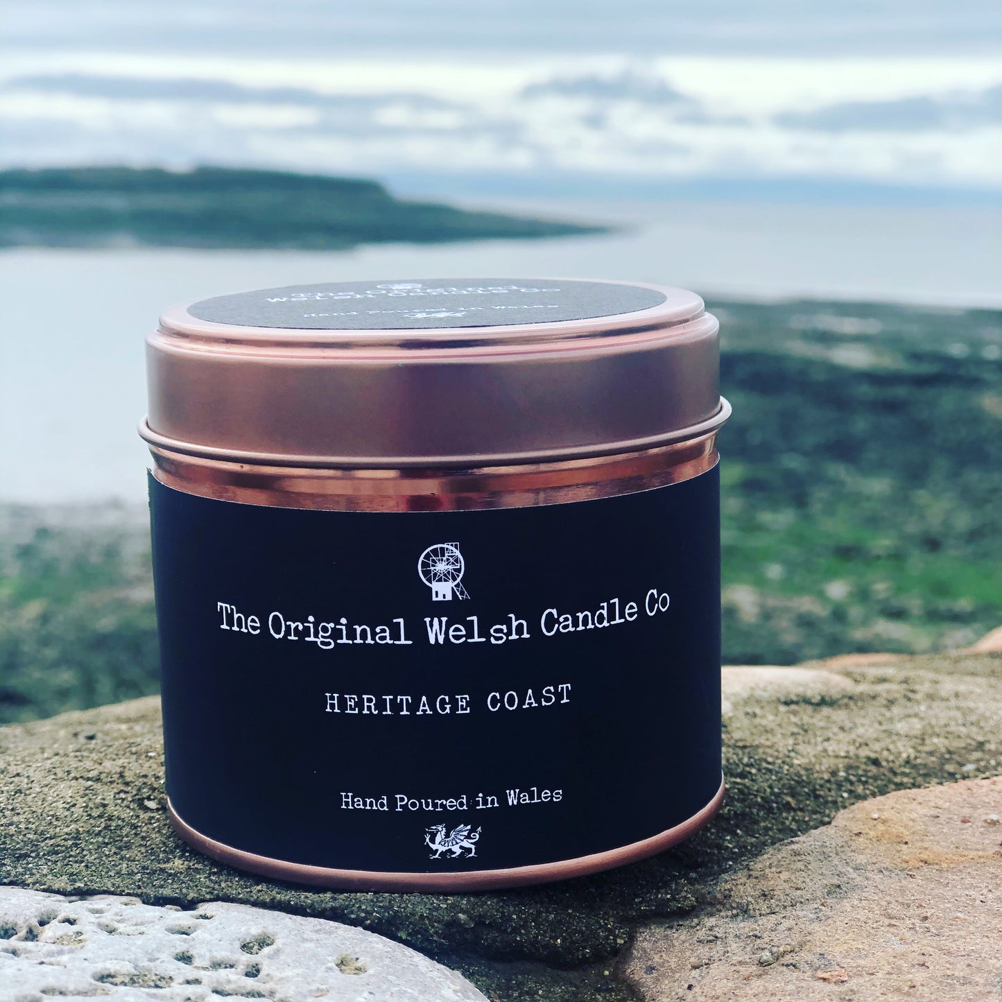 Heritage Coast copper tin candle Sea Salt & Samphire WELSH WALES