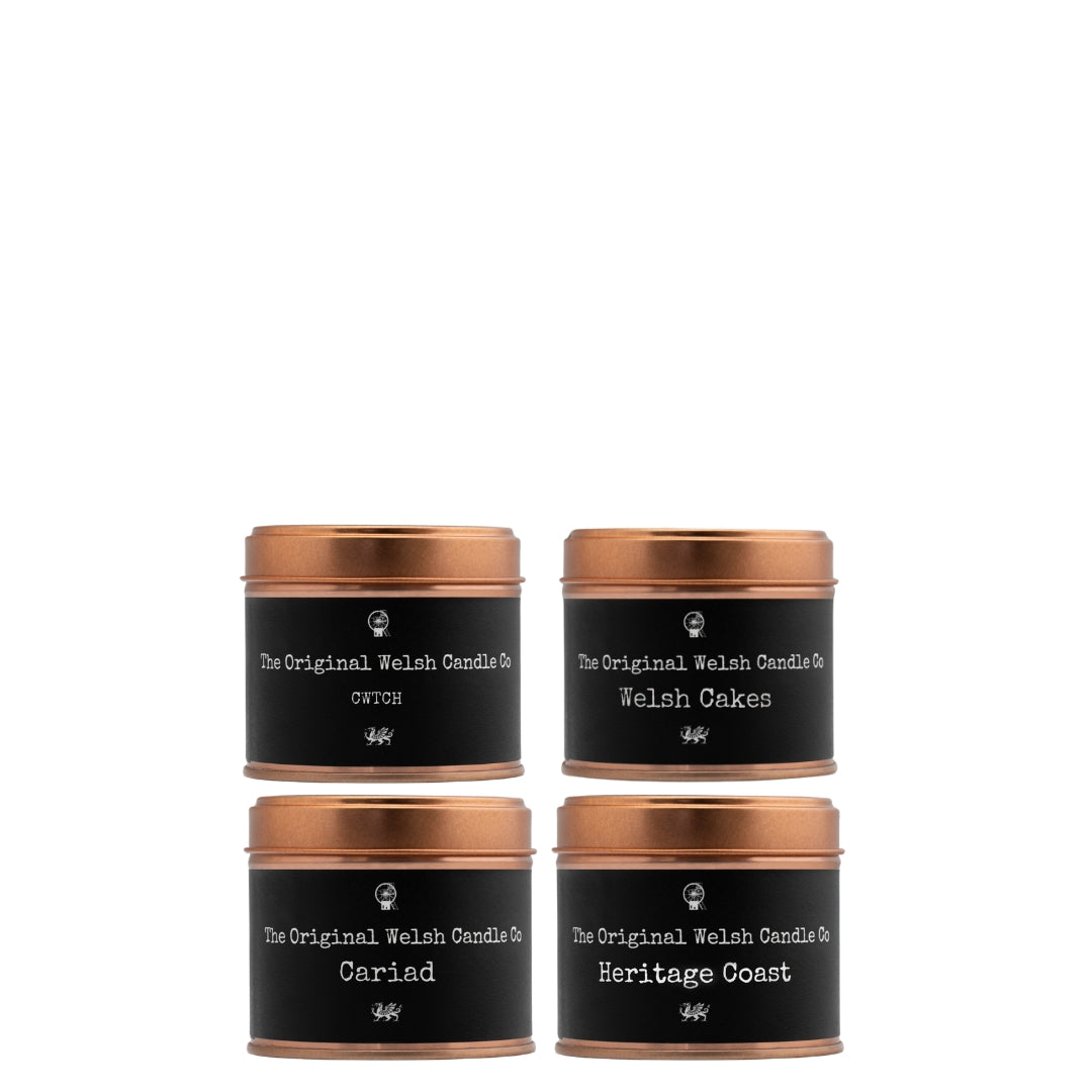 Set of 4 copper tin candles