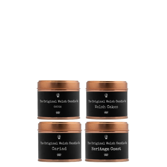 Set of 4 copper tin candles
