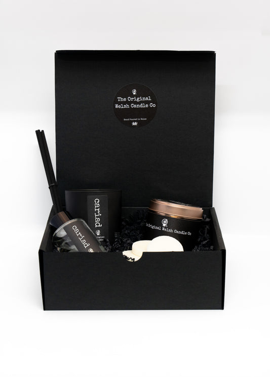 Cariad Welsh Candle Gift Set - Black Pomegranate