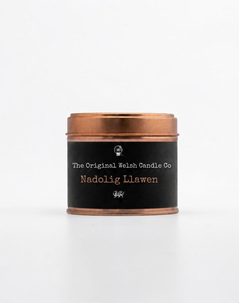 Nadolig Llawen Happy Christmas Merry Xmas scented soy candle TIN CANDLE