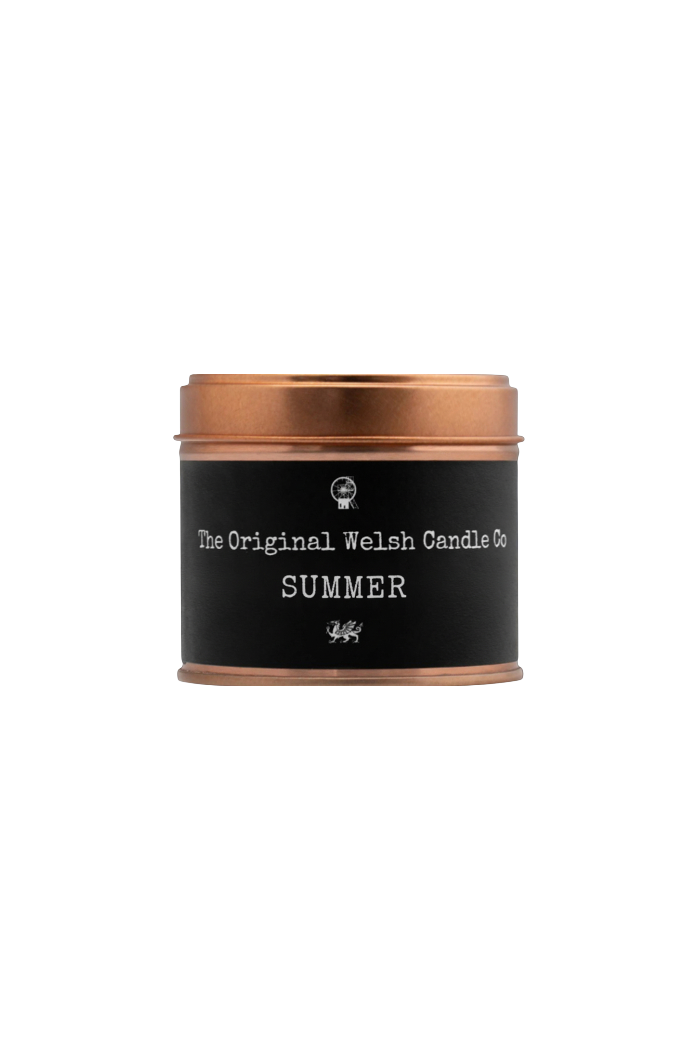 Summer scented soy candle - lemon, mandarin and sweet orange copper tin