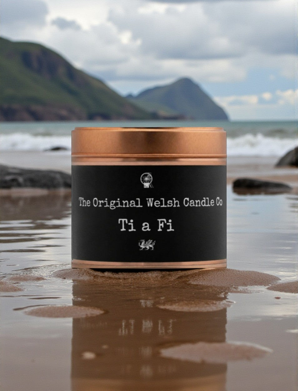 Ti a Fi  scented soy candle attar oud fragrance copper tin