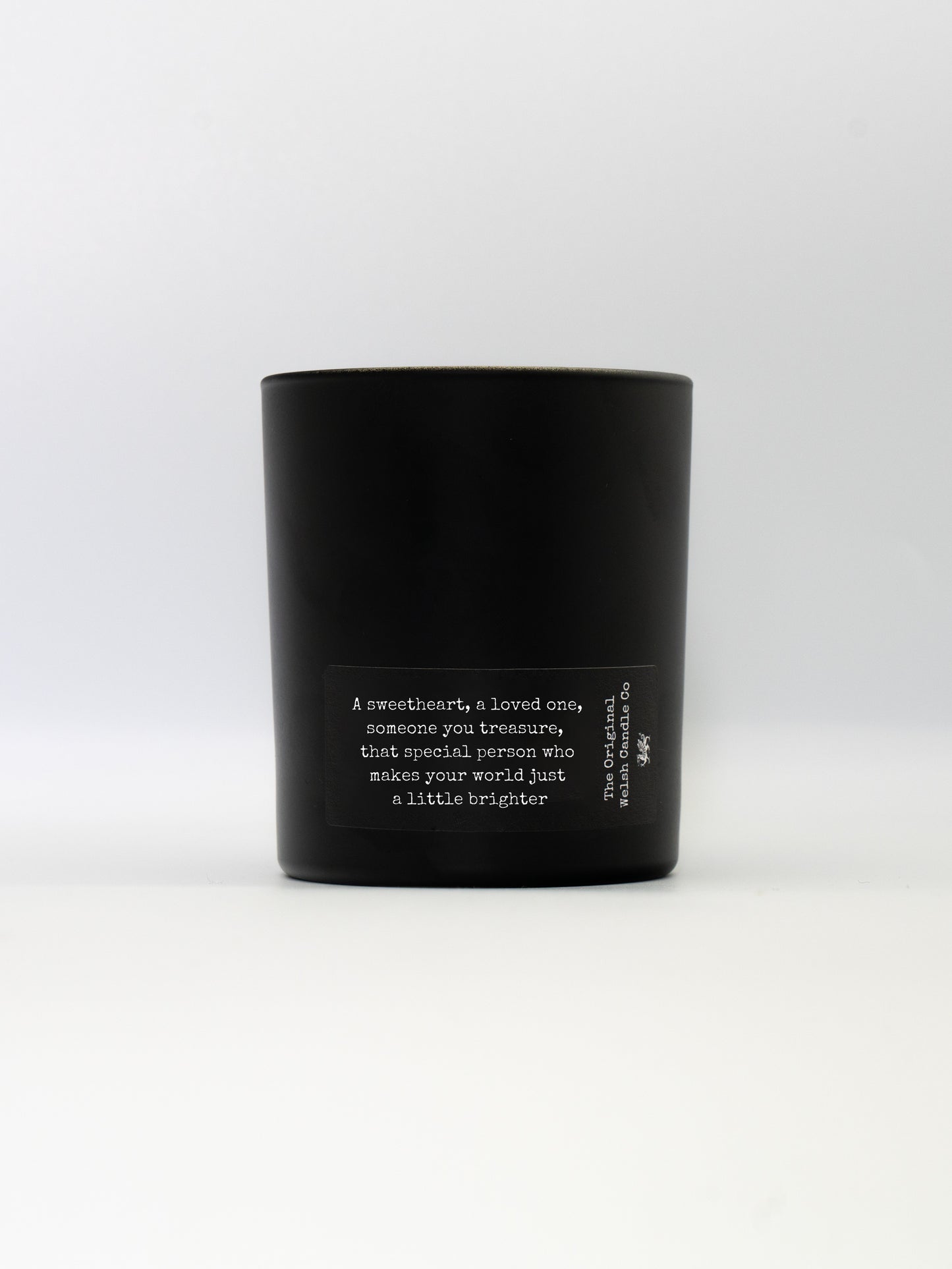 CLEARANCE Cariad scented soy candle in luxury black jar - the perfect Welsh gift CLEARANCE