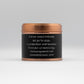 DAD copper tin soy candle - scented with Honey & Tobacco